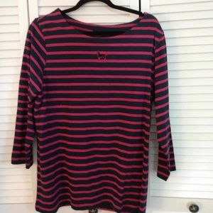 NWOT BLACK DOG STRIPED 3/4 SLEEVE JERSEY XL